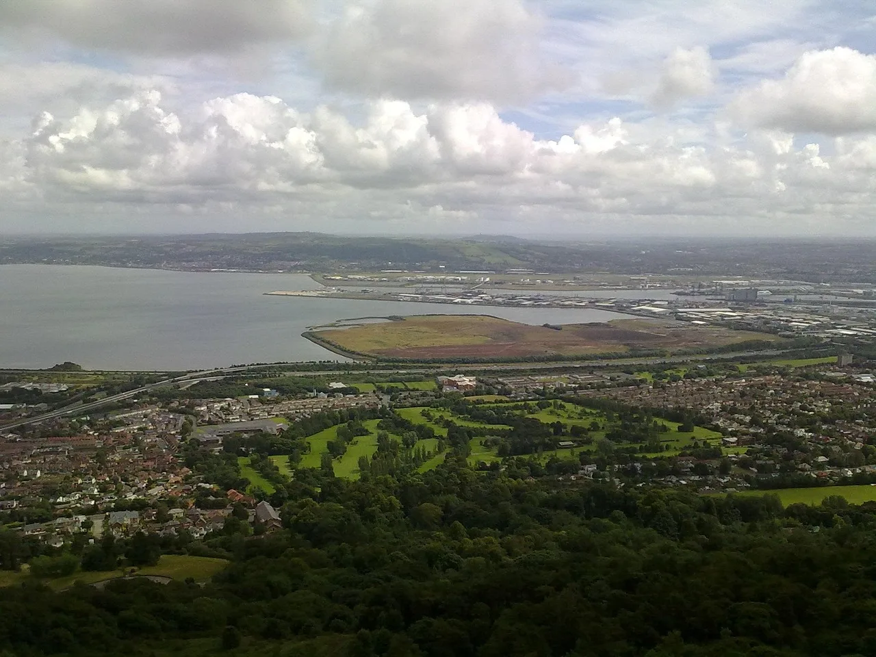 belfast, ireland, northern, irish, islands, europe, uk, capital, city, greenery, lands, nature, water, skies, sky, cloudy, white, fluffy, clouds, landscape, flora, trees, plants, geography, industrial, cities, urban, tourist, places