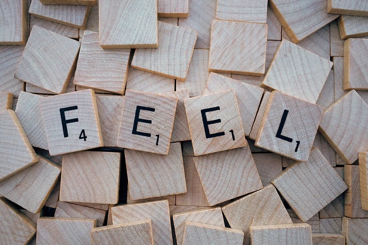 feel, word, letters, gray letter